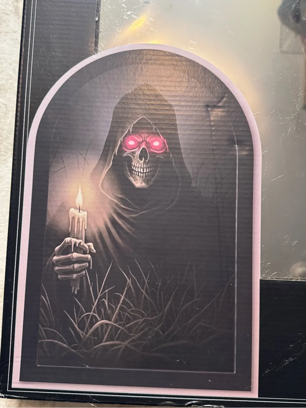 Martha Stewart Viral Halloween LED Grim‎ Reaper Mirror Blinking Eyes HTF NIB